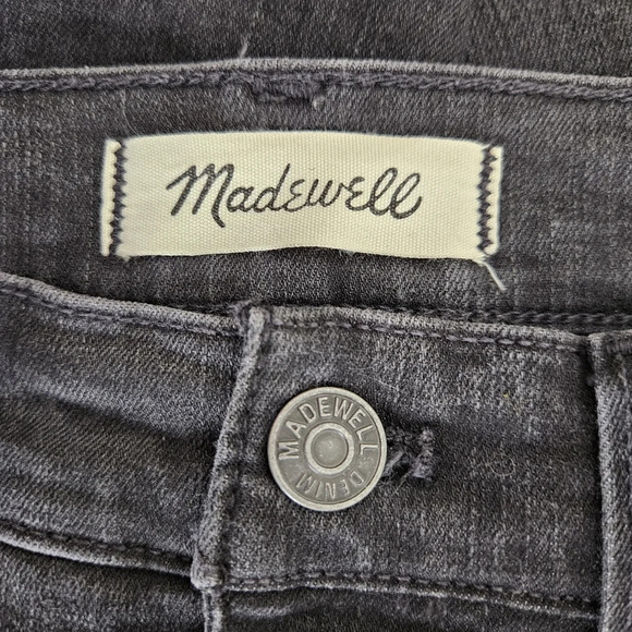 Madewell Skinny Jeans Black 10" High Rise Button Fly Denim 26 Tall - Picture 4 of 7